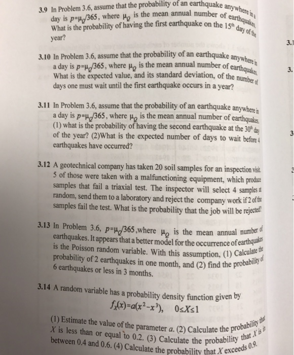 Solved 3 9 In Problem 3 6 Assume That The Probability Of Chegg Com