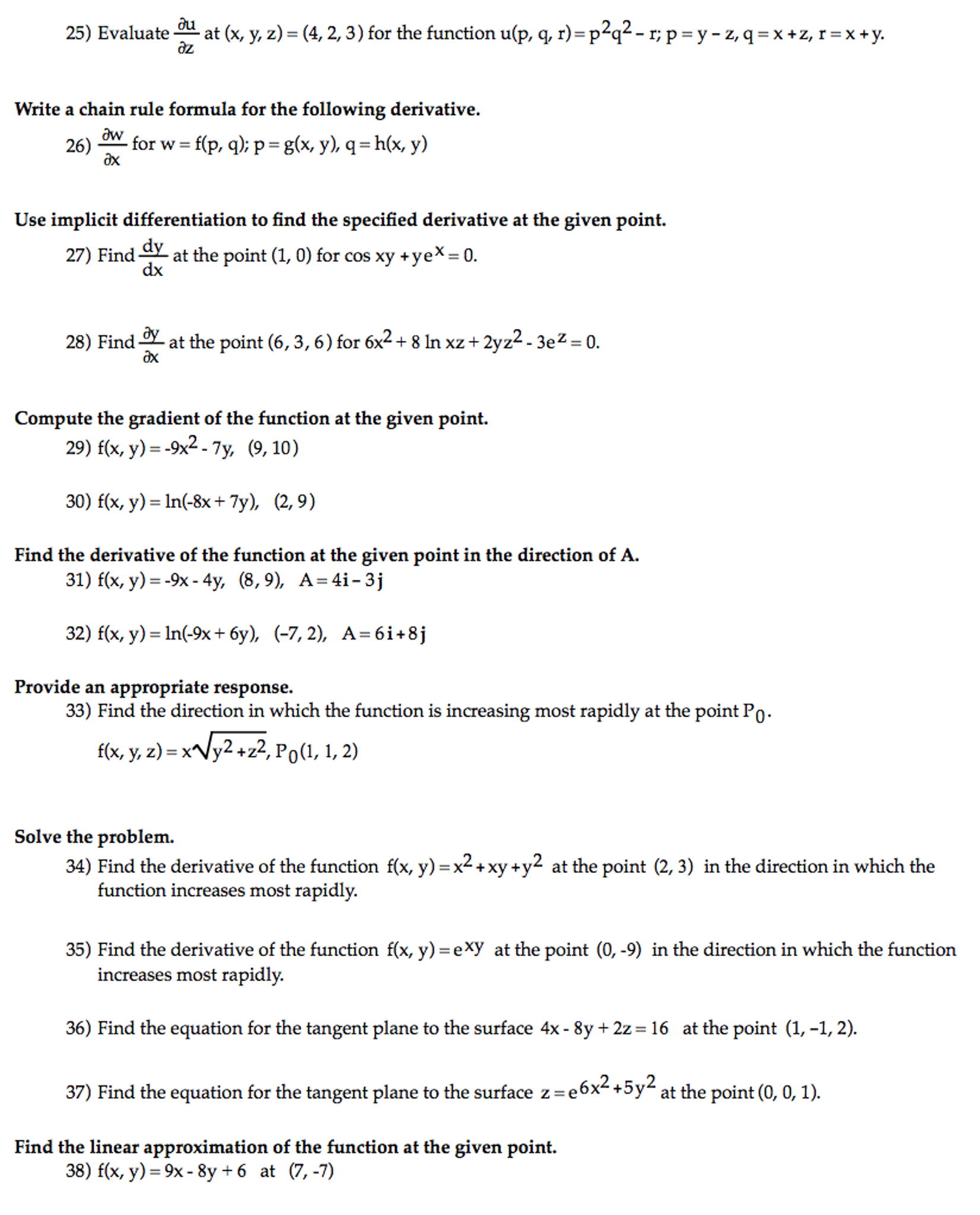 Solved Evaluate Partial Differential U Partial Differential Chegg Com