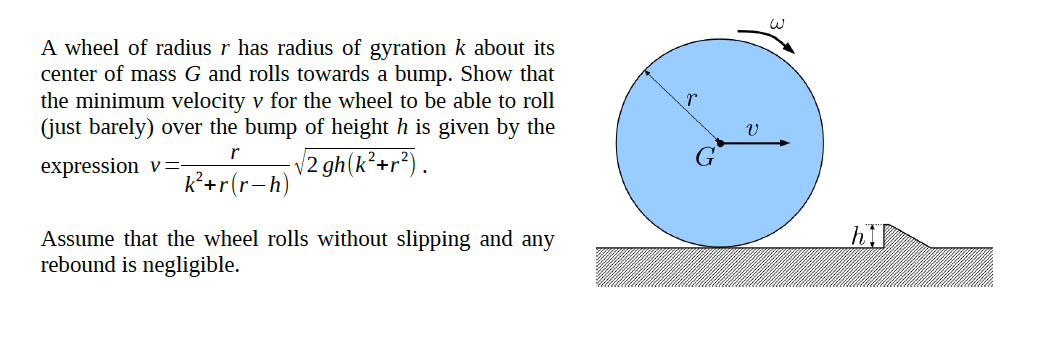 Solved A Wheel Of Radius R Has Radius Of Gyration K About Chegg Com