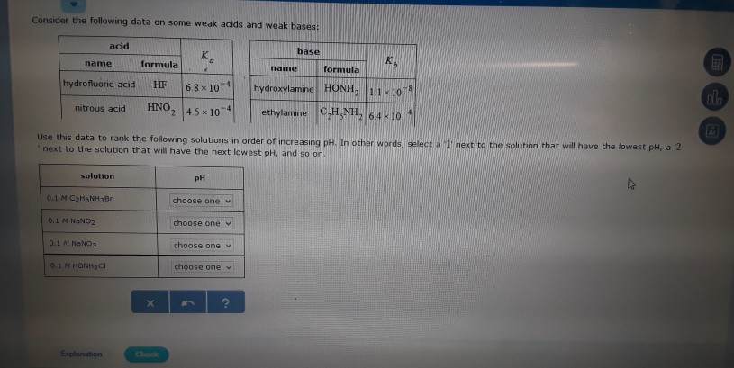 Solved Consider The Following Data On Some Weak Acids And