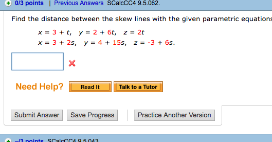 Find The Distance Between The Skew Lines With The Chegg Find The Distance Between The Skew Lines With The Chegg
