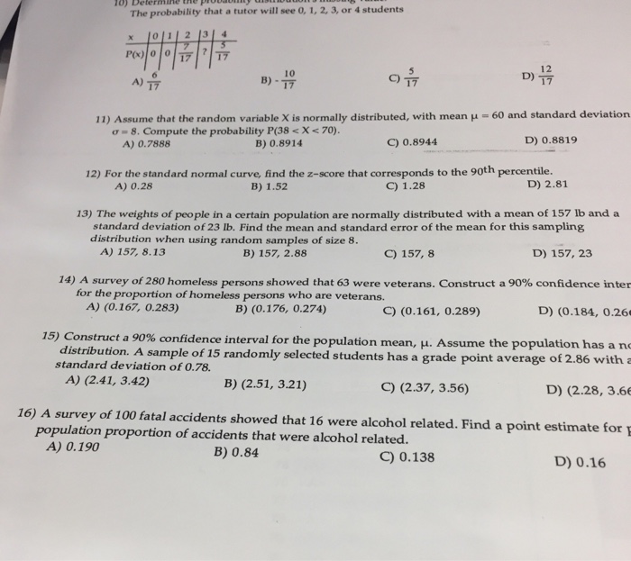 The Probability That A Tutor Will See 0 1 2 3 Chegg Com