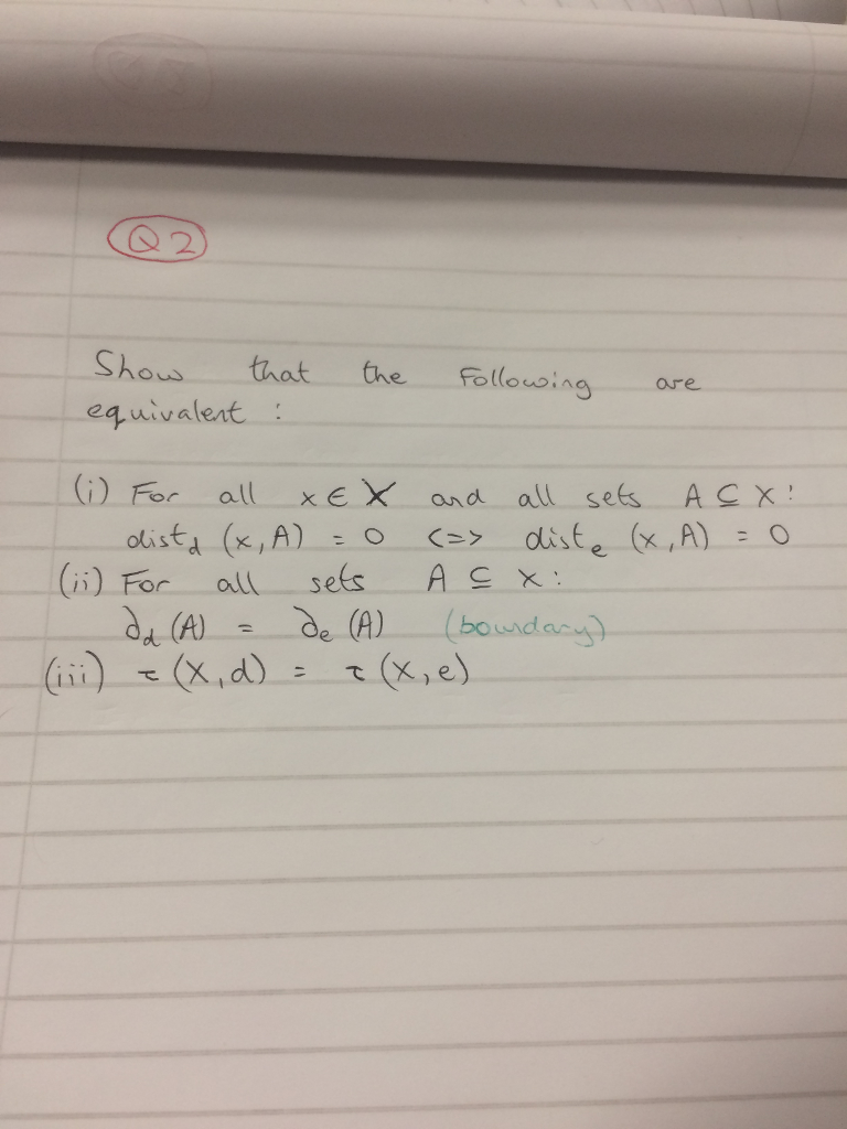 Solved 2 Shous That The Follouing Are Equivalent G For A Chegg Com