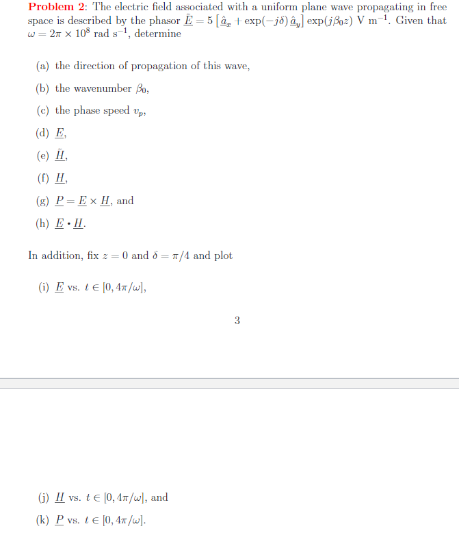Problem 2 The Electric Field Associated With A Chegg Com