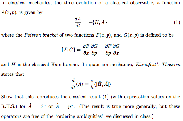 Solved In Classical Mechanics The Time Evolution Of A Cl Chegg Com