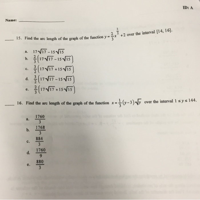 Find The Arc Length Of The Graph Of The Function Chegg Com