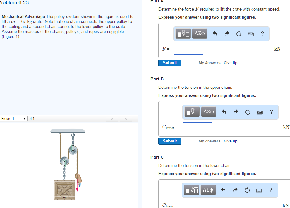 Solved Mechanical Advantage The Pulley System Shown In Th...