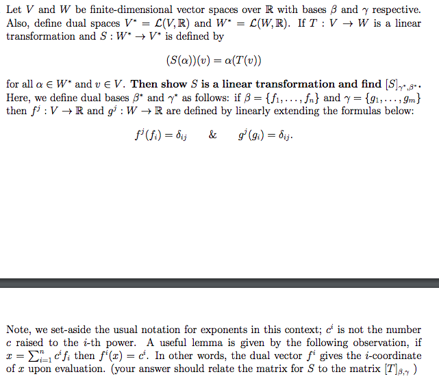 Solved Let V And W Be Finite Dimensional Vector Spaces Ov Chegg Com