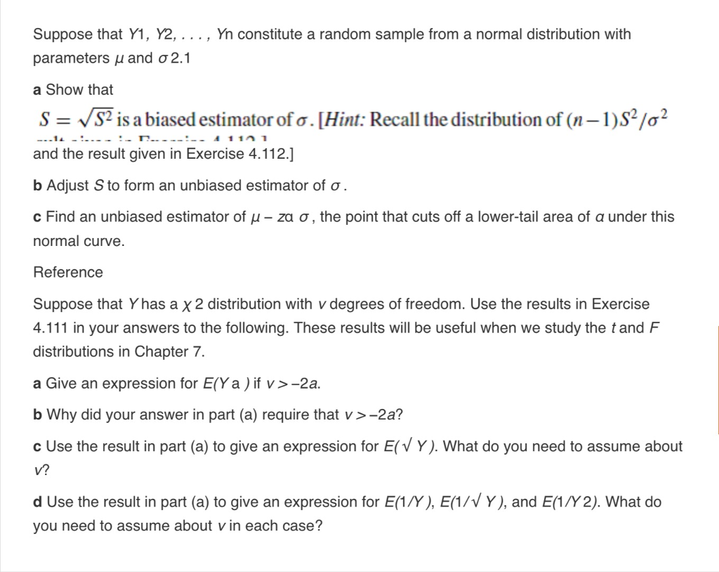 Solved Suppose That Y 1 Y 2 Y N Constitute A Rando Chegg Com