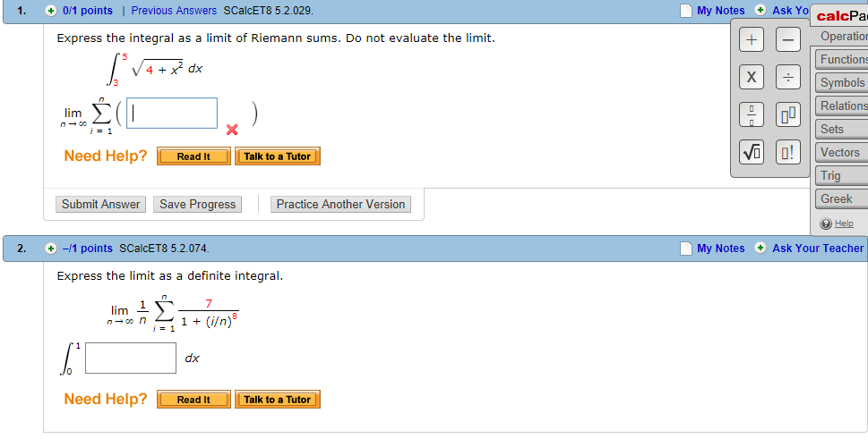 Solved: 1. 0/1 Points| Previous Answers SCalcET8 5.2.029 M ... Solved: 1. 0/1 Points| Previous Answers SCalcET8 5.2.029 M ...