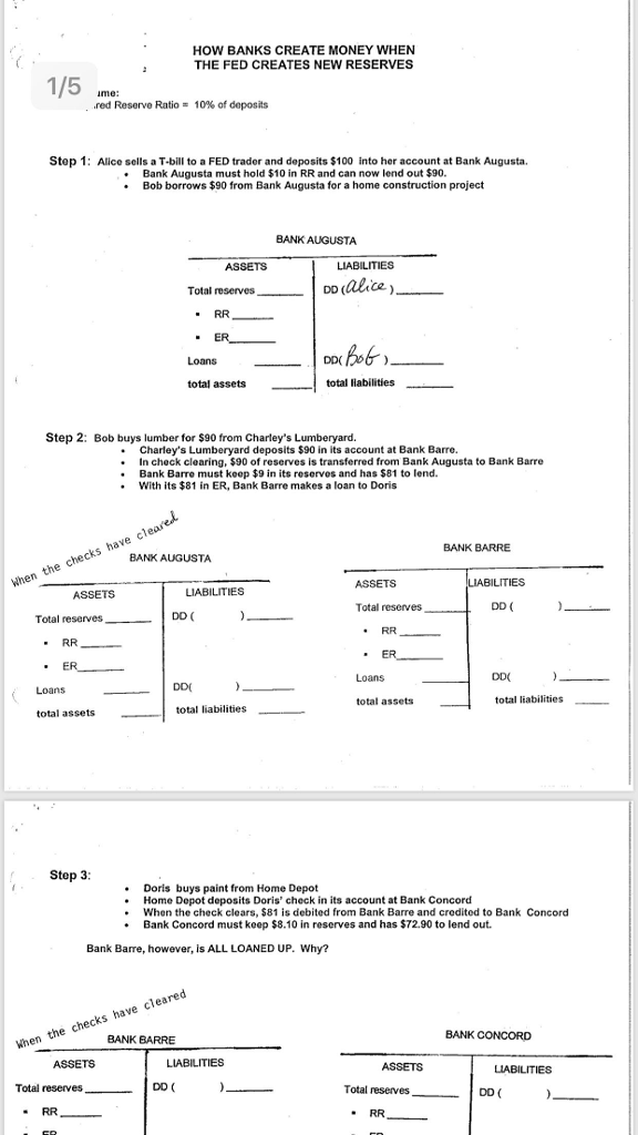 H!   ow Banks Create Money When The Fed Creates New Re Chegg Com - at t ä¸‹åˆ3 48 ã‚¤ 54 å®Œæˆ how banks create money pdf 2 5 doris buys paint from home depot home depot deposits doris check in its account at bank
