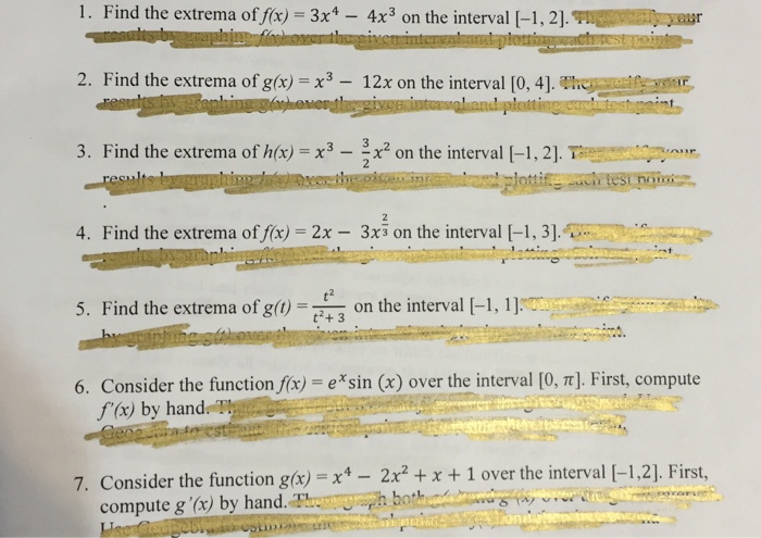 Solved Find The Extrema Of H X X3 3 2x2 On The Inter Chegg Com