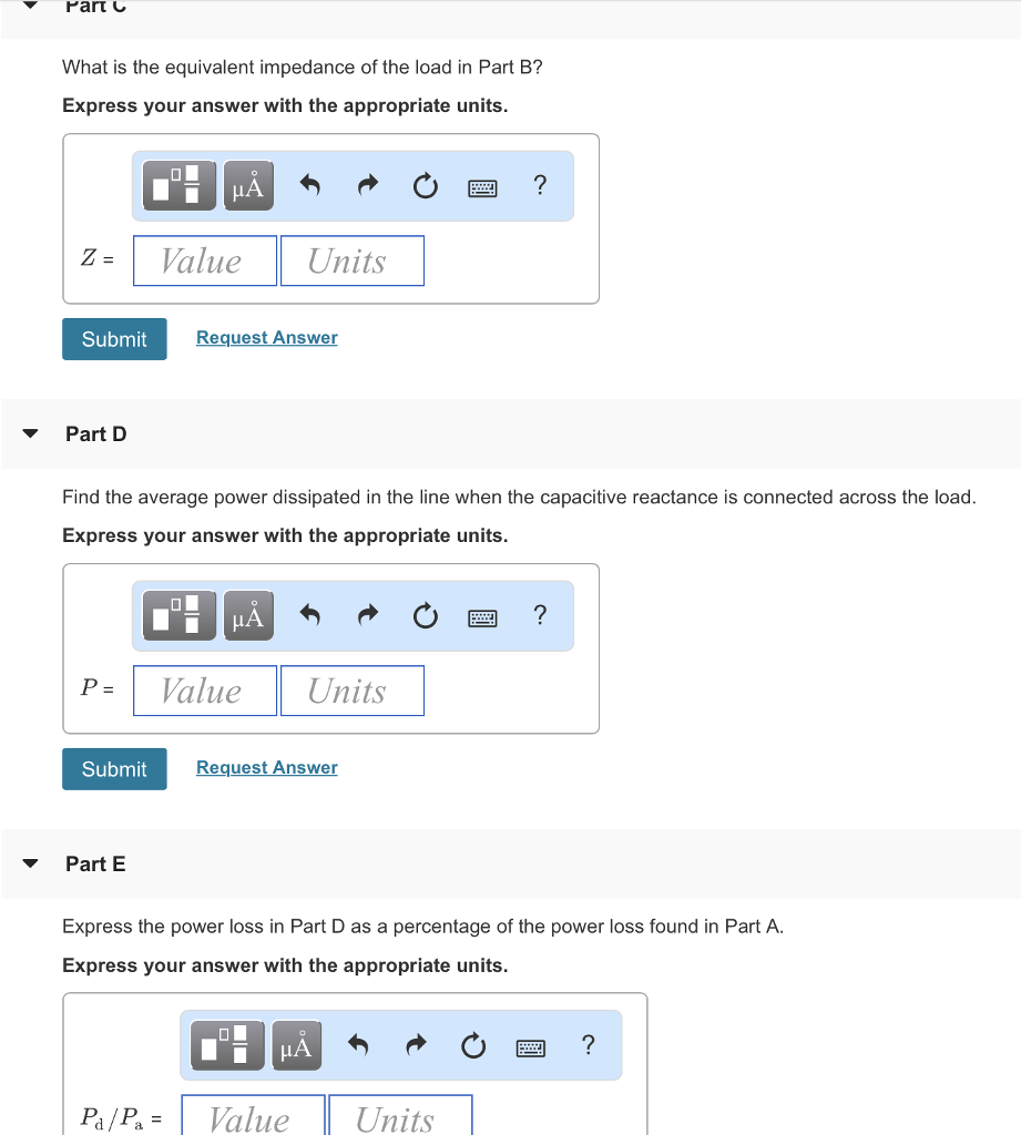 Solved Part A Find The Average Power Dissipated In The Chegg Com