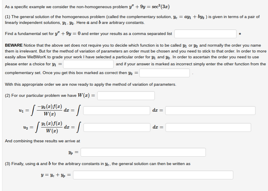 Solved In General For A Non Homogeneous Problem Y P X Y Chegg Com