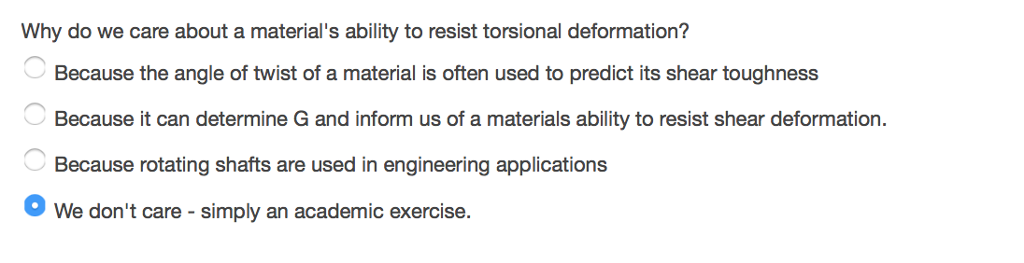 Solved Why do we care about a material's ability to resist