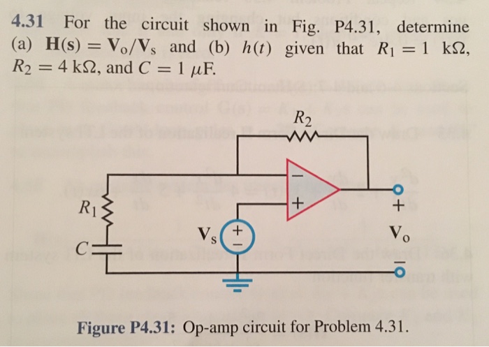 For The Circuit Shown In Fig P4 31 Determine H S Chegg Com