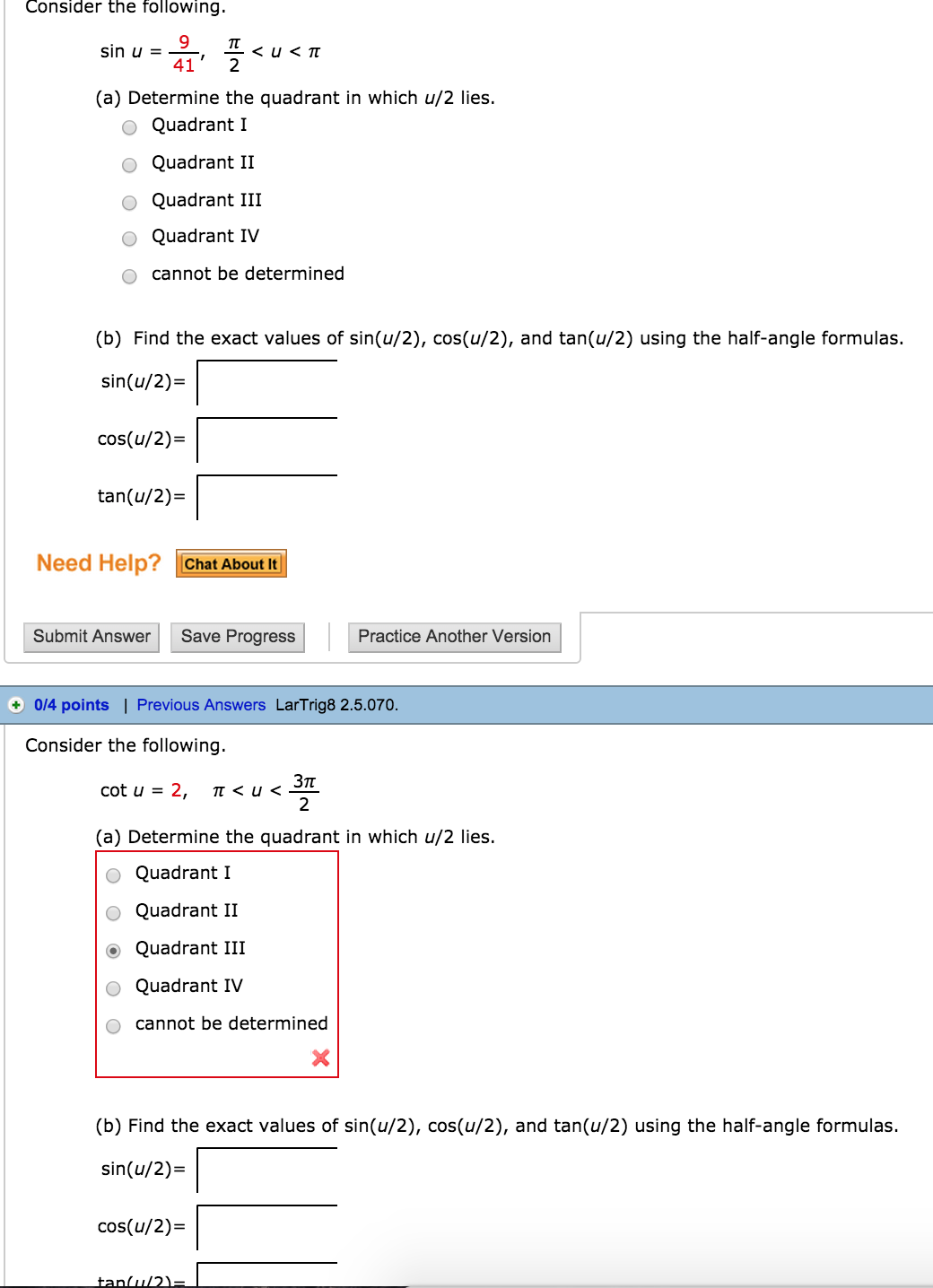 Consider The Following Sin U 9 41 Pi 2 U Pi Chegg Com