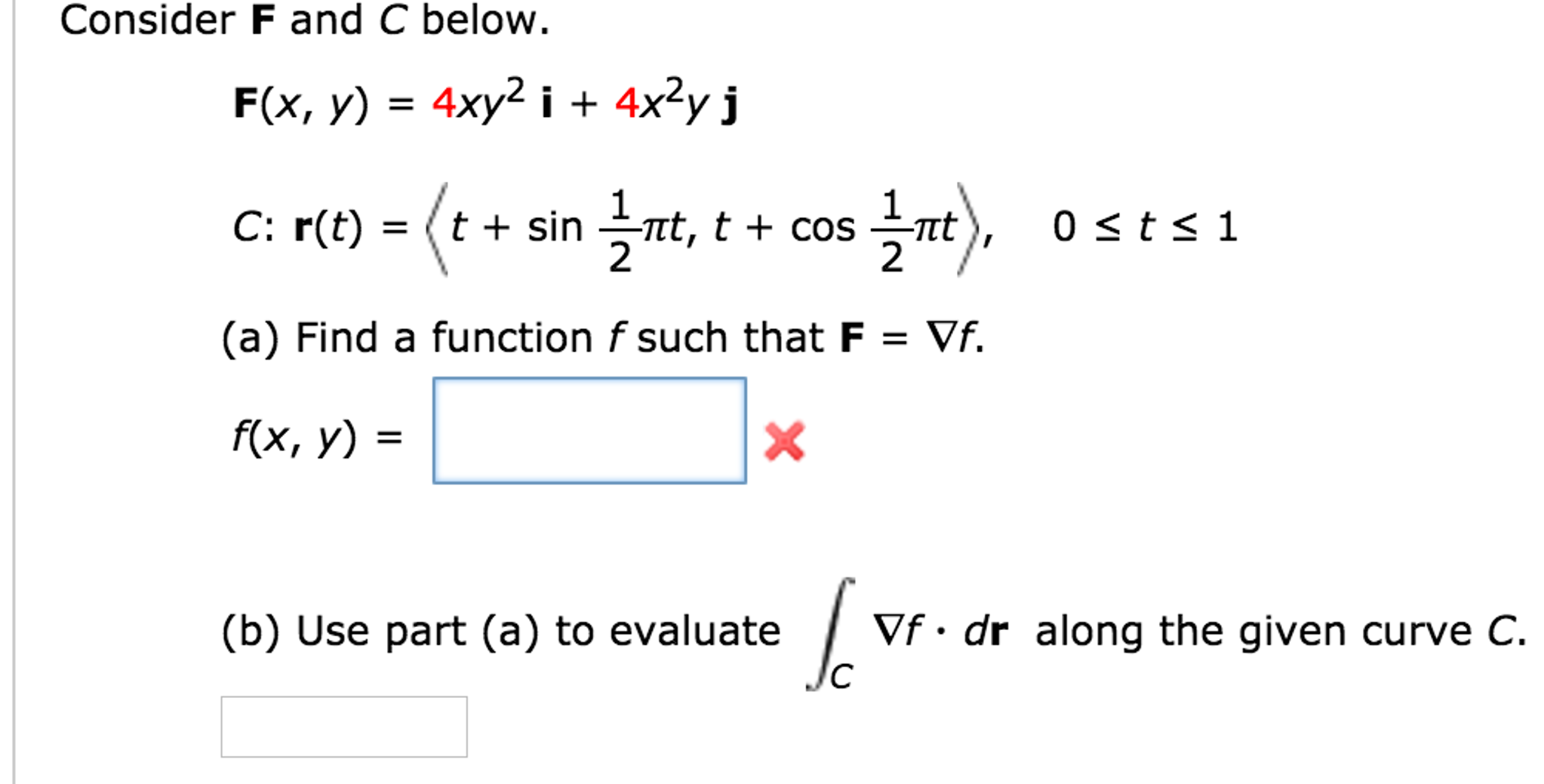 Solved Consider F And C Below F X Y 4y 2 I 4x 2y J Chegg Com