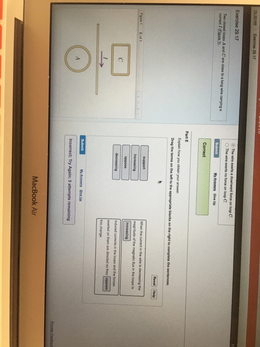 Solved Two Closed Loops A And C Are Close To A Long Wire