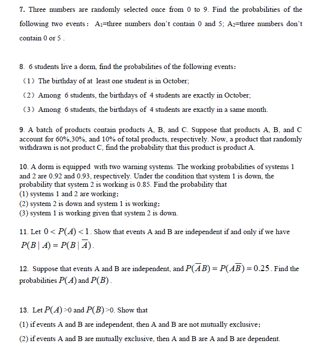 Solved These Are Five Basic Questions About Probability | Chegg.com