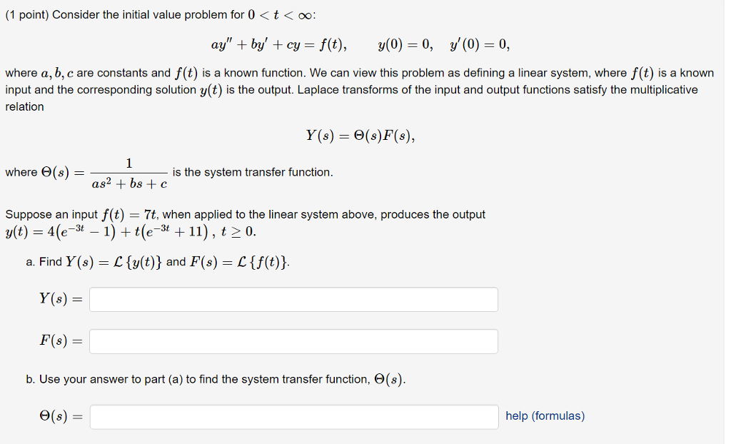 Solved Consider The Initial Value Problem For 0 T Inf Chegg Com