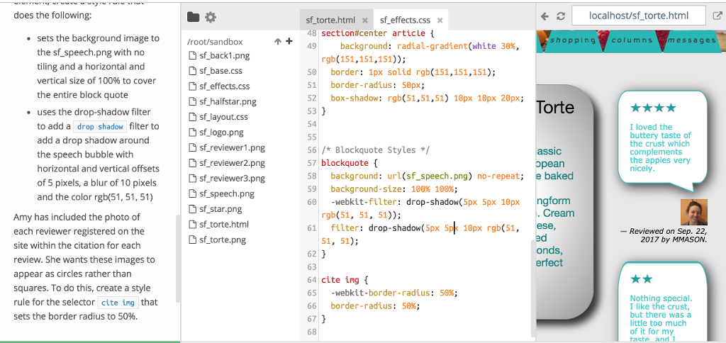 Solved I am unable to style the square images listed on  Chegg.com