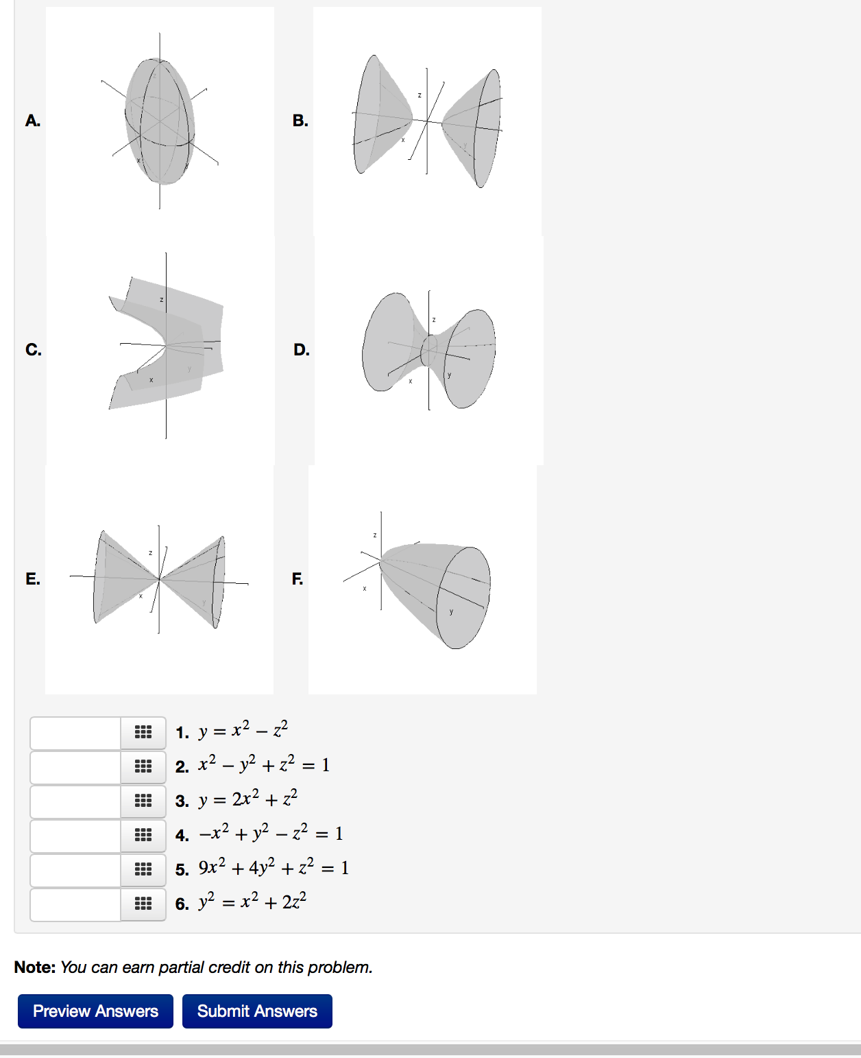 Solved 1 Y X 2 Z2 2 X 2 Y 2 Z 2 1 3 Y 2x 2 Chegg Com