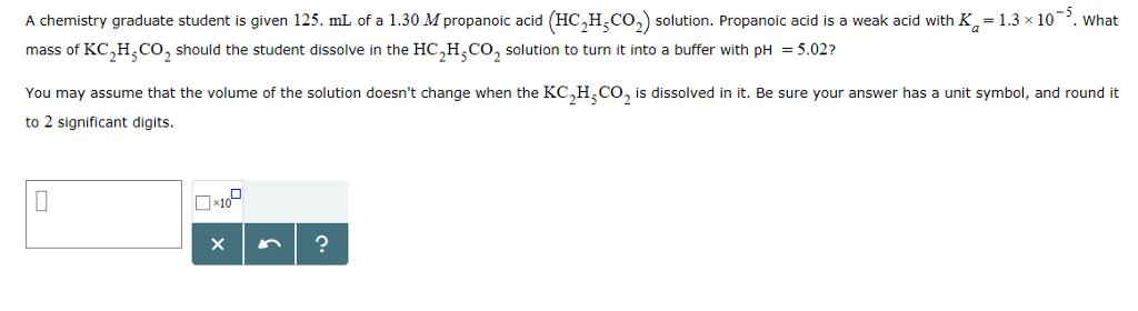 Solved A Chemistry Graduate Student Is Given 125 Ml Of A Chegg Com