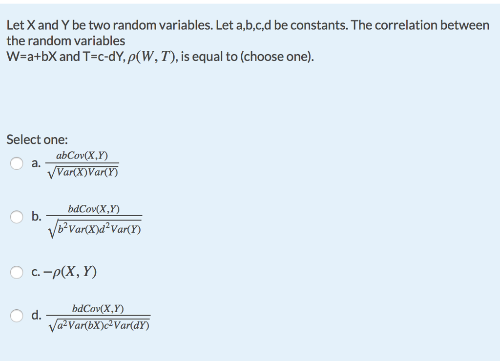 Solved Let Xand Y Be Two Random Variables Let A B C D Be Chegg Com