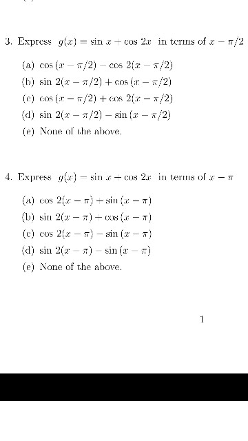 Solved 3 Exprcss G Z Sin X Cos 2x In Terns Of X P 2 A Chegg Com