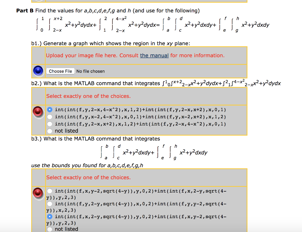 Solved Part B Find The Values For A B C D E F G And H An Chegg Com