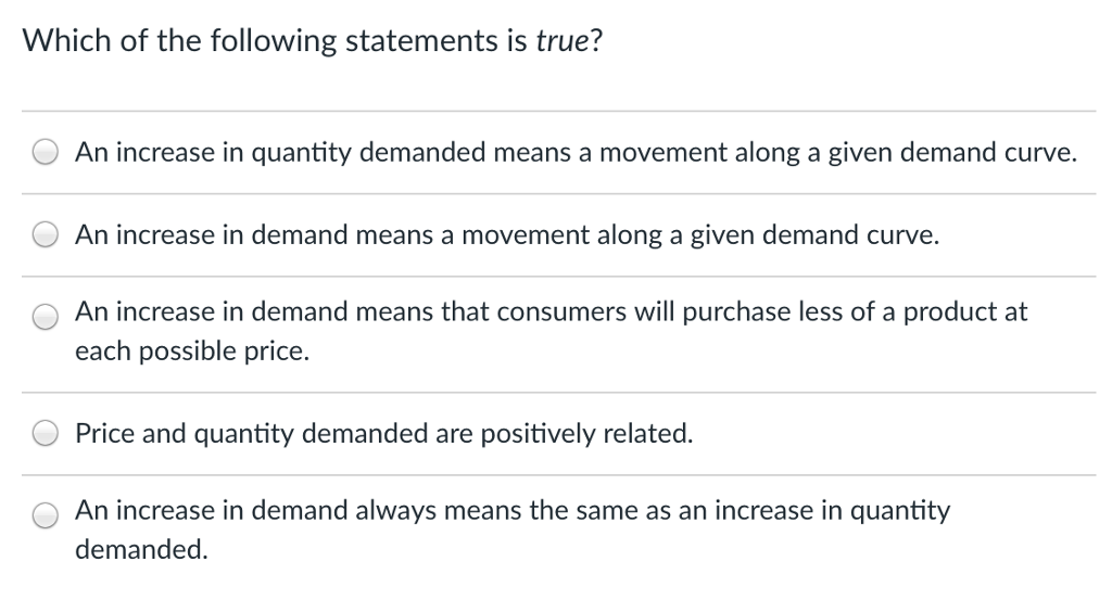 Solved Which Of The Following Statements Is True An Incr Chegg Com