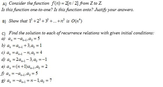 Solved A Consider The Function F N 2 N 2 From Z To Z Chegg Com