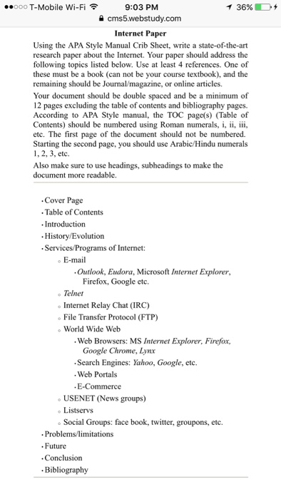 Table Of Contents Apa Style Example