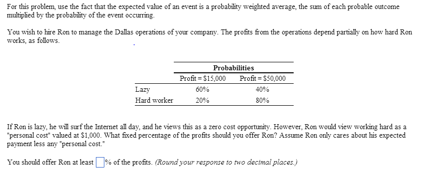 Expected value of probability distribution picture
