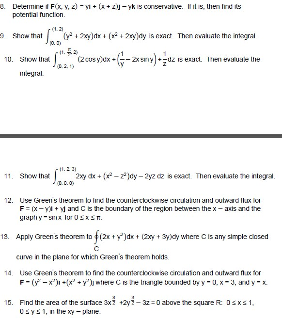 Solved 8 Determine If F X Y Z S Yi X Z J Yk Is Chegg Com