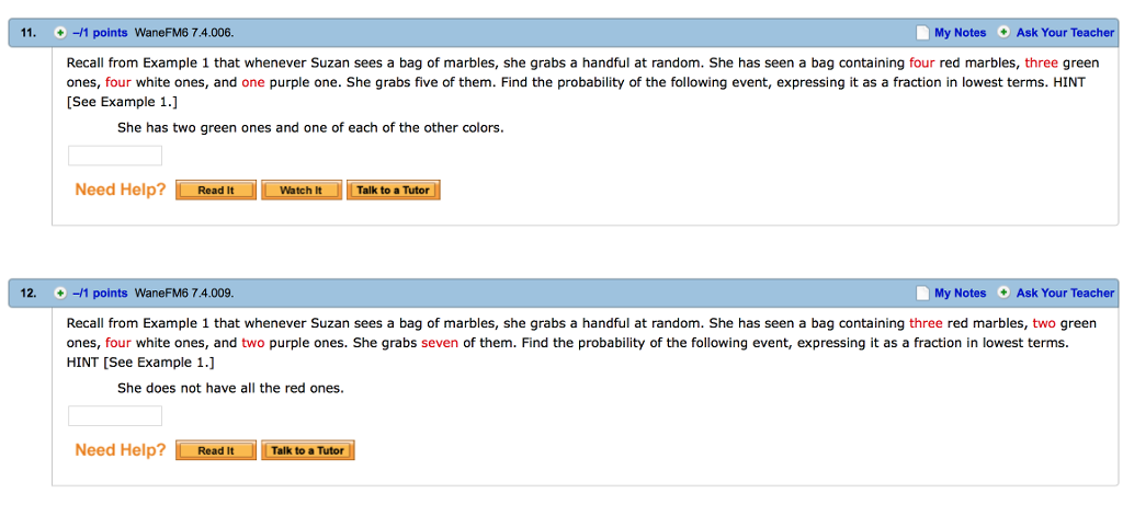 green and purple ones