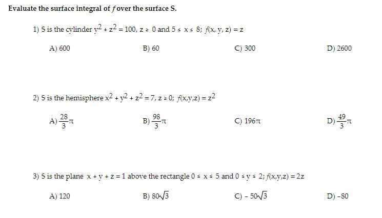 Solved Evaluate The Surface Integral Of Fover The Surface Chegg Com