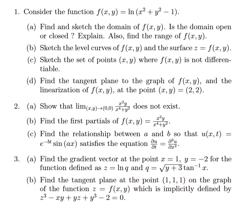 Solved Consider The Function F X Y In X2 Y2 1