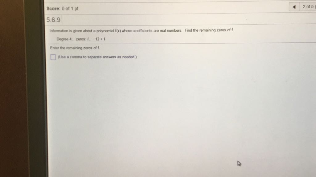 Information Is Given About A Polynomial F X Whose Chegg 