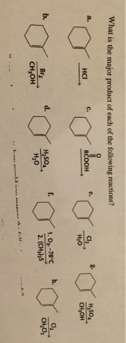 What is the major product of each of the following