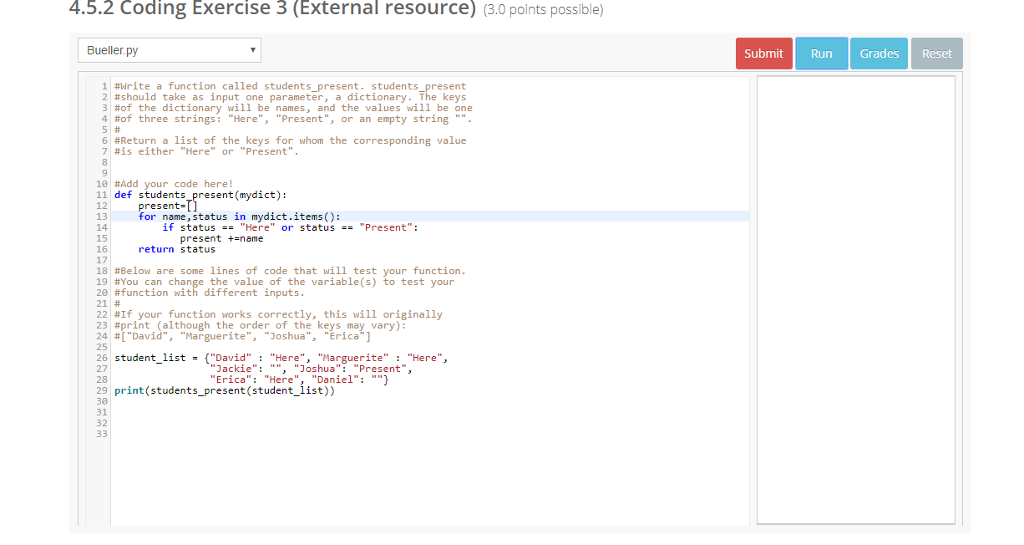 Solved: 4.5.2 Coding Exercise 3 (External Resource) (3.0 P... | Chegg.com