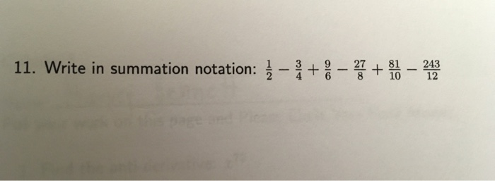 Solved Write In Summation Notation 12 34 96 27
