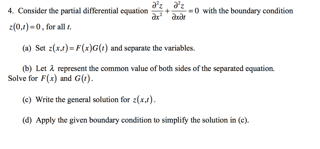 Solved Consider The Partial Differential Equation Partial Chegg Com
