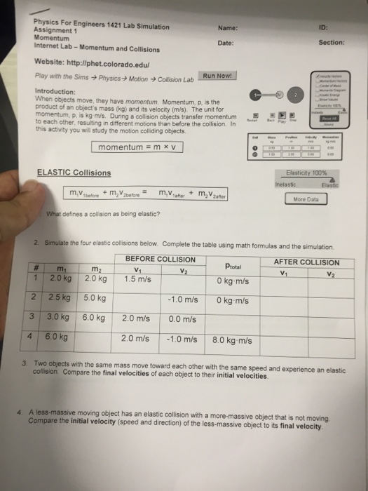 Physics For Engineers 1421 Lab Simulation Id Name Chegg 