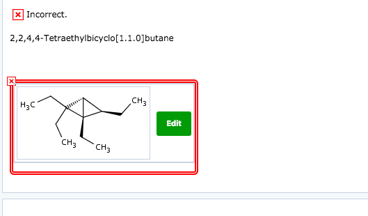 Incorrect 2 2 4 4 Tetraethylbicyclo 1 1 0 Butane H2c Chegg 