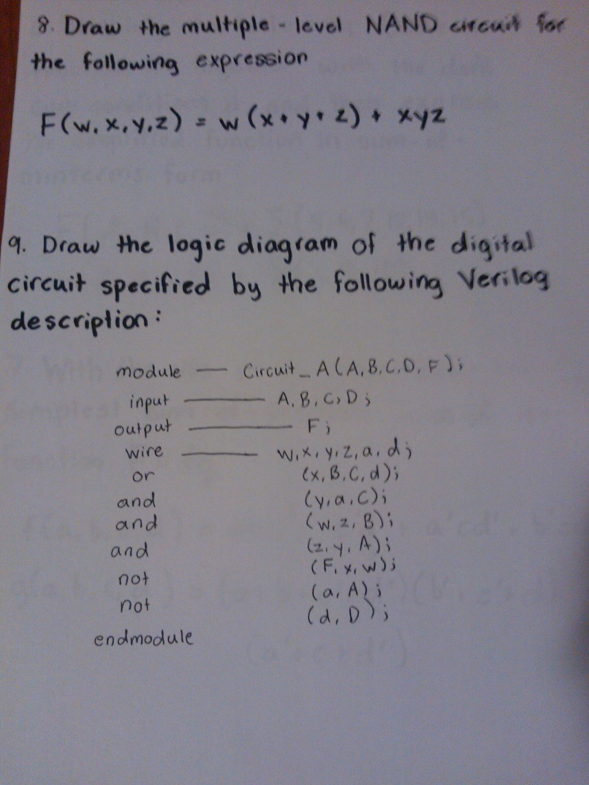 Draw thew multiple Level NAND circuit for the foll