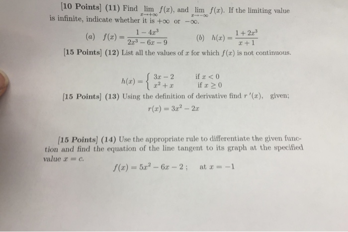 Solved Find Lim X Rightarrow Infinity F X And Lim X Ri Chegg Com