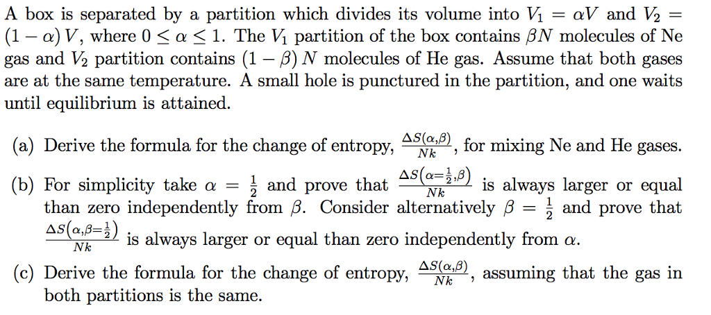 Solved A Box Is Separated By A Partition Which Divides It Chegg Com