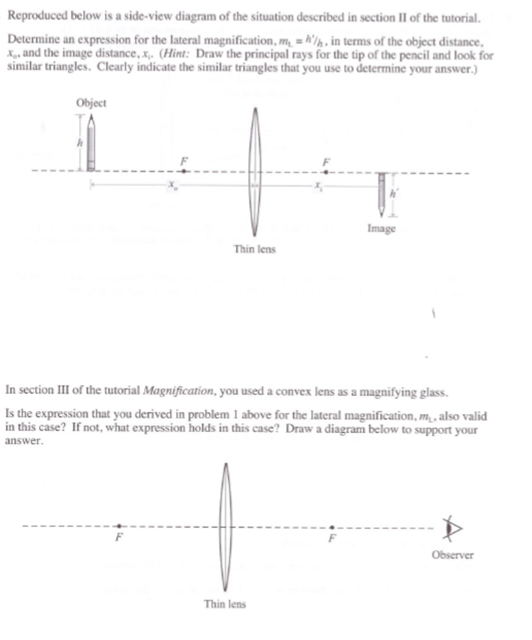 Ray Diagrams For Lenses - Tutorial 1 (Magnifying Glass) 